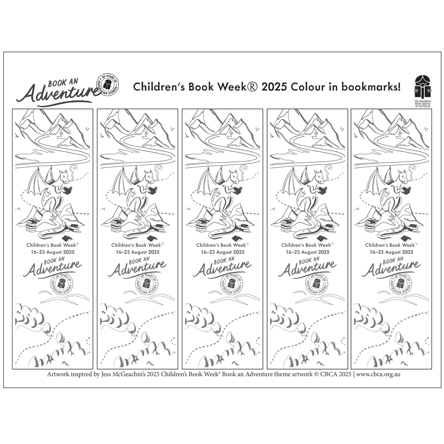 2025 Colour-in Bookmarks