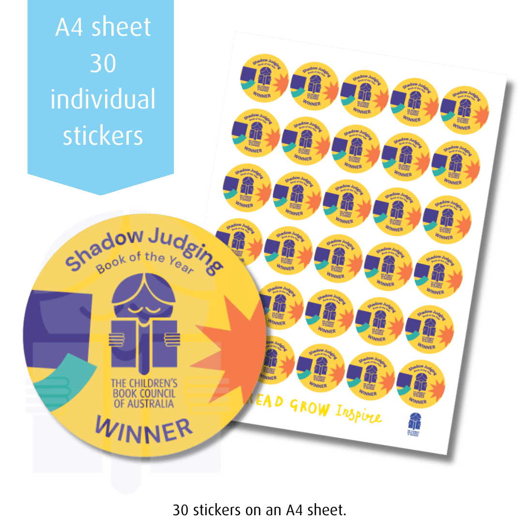 Shadow Judging Book of the Year Winner stickers A4 sheet