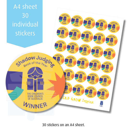 Shadow Judging Book of the Year Winner stickers A4 sheet