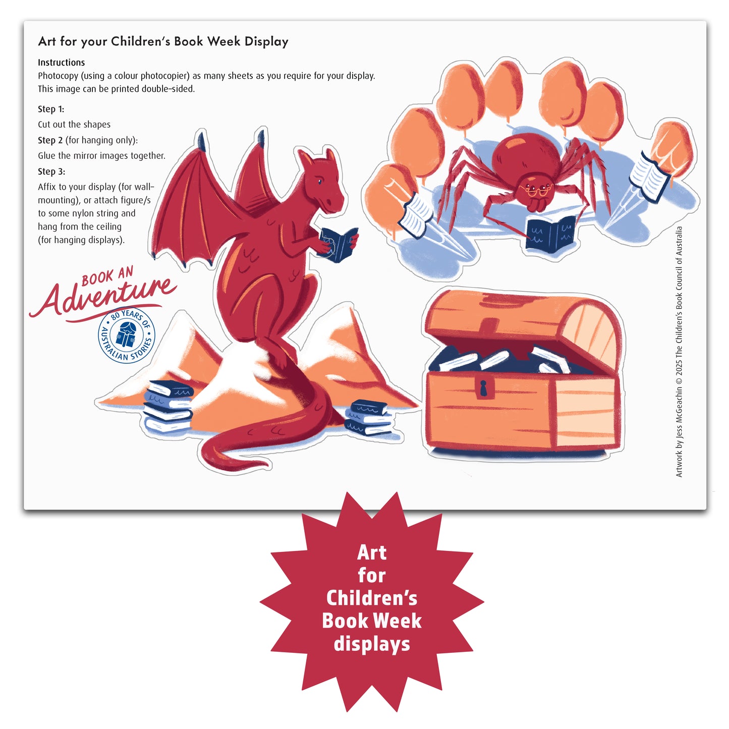Character Cutouts: 2025 Dragon Spider and Treasure Chest