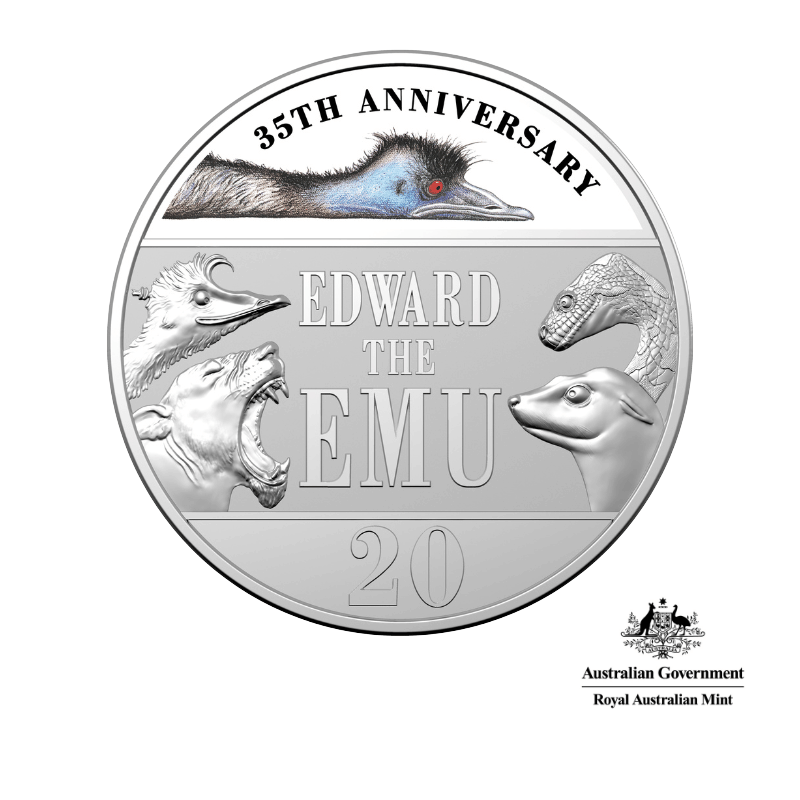 Edward the Emu 20c Anniversary Royal Australia Mint Coin