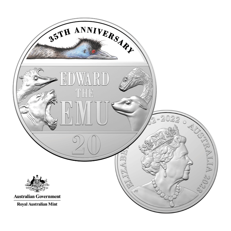 Edward the Emu 20c Anniversary Royal Australia Mint Coin