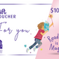 An image of a 100 dollar gift voucher, with the CBCA logo in the lower left corner and an illustration of a child in profile reading from a book being held in one hand and a wand upwards in the other arm.