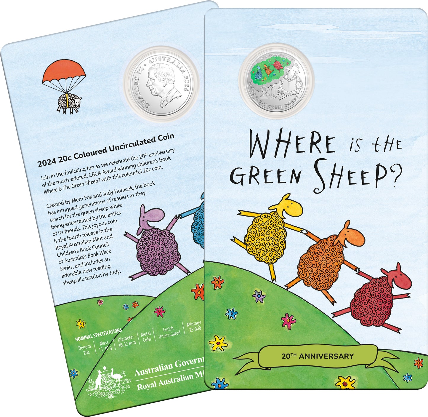 Where is the Green Sheep 20c Anniversary Royal Australia Mint Coin in Card