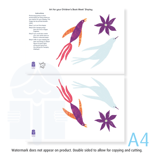 Bird and flower A4 Printout