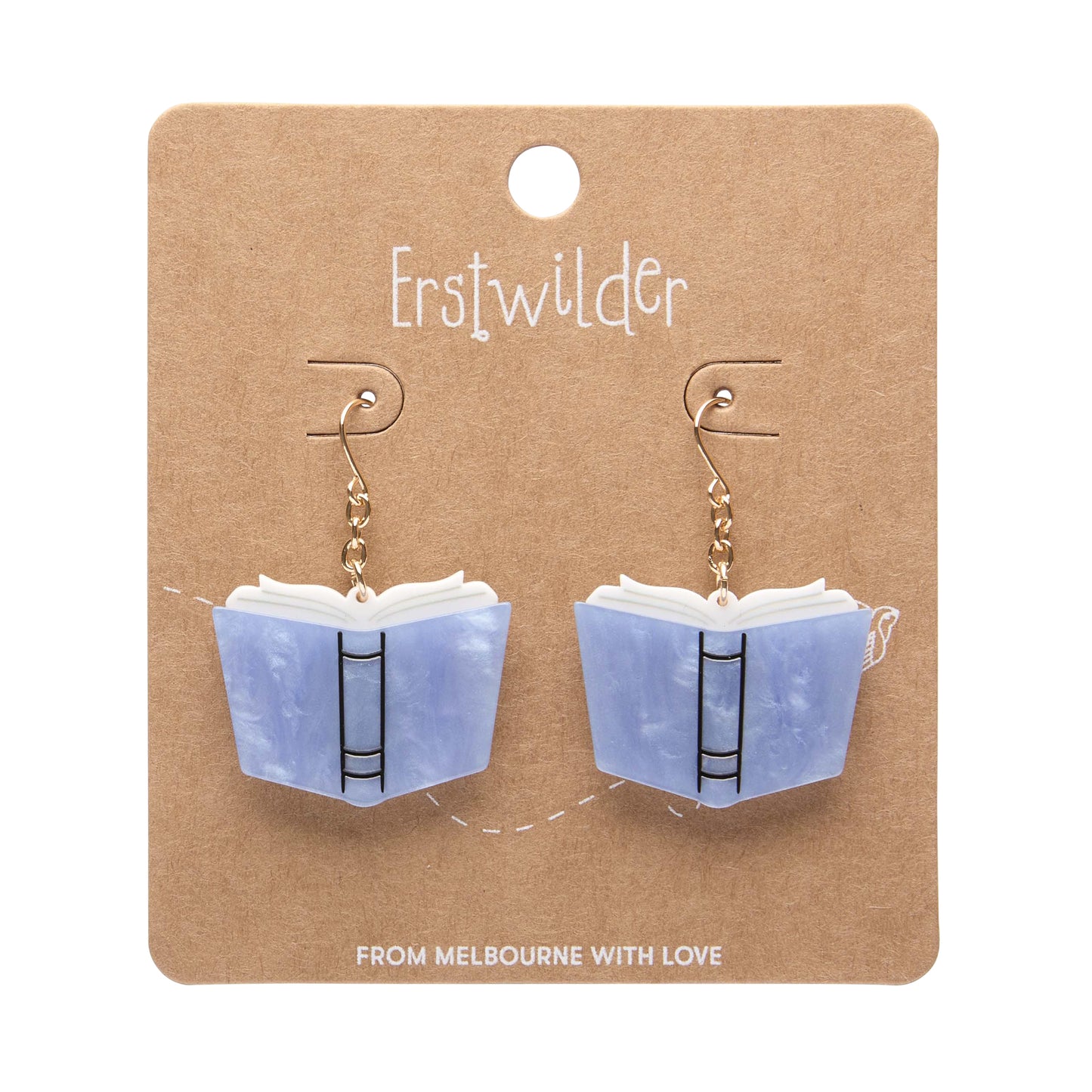 Story Book Drop Earrings - Blue