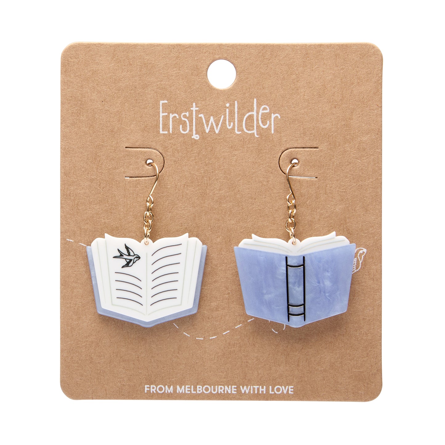 Story Book Drop Earrings - Blue