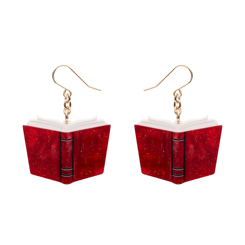 Story Book Drop Earrings - Red