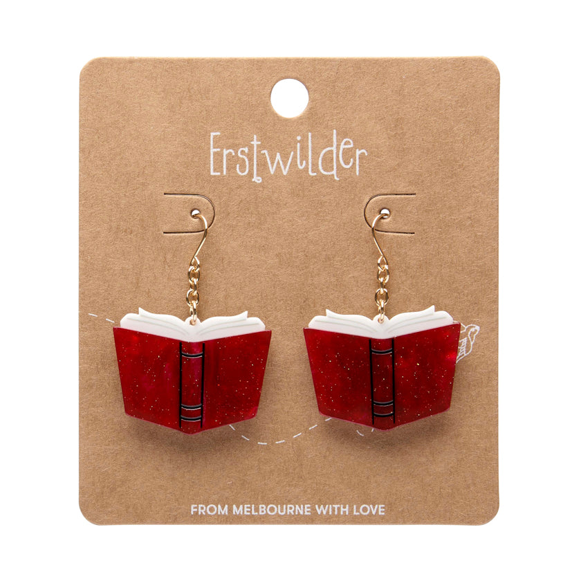 Story Book Drop Earrings - Red