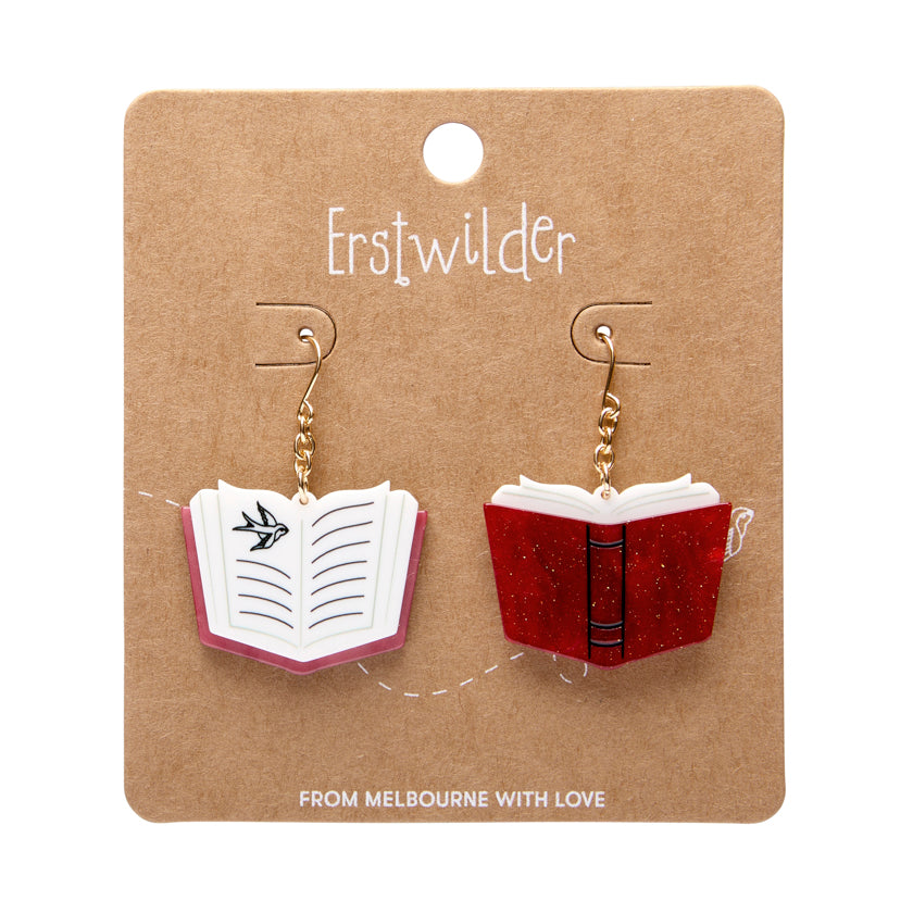 Story Book Drop Earrings - Red
