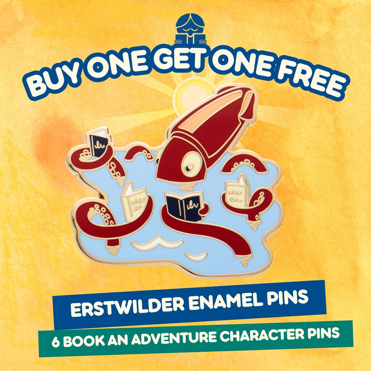Cal the Giant Squid Enamel Pin