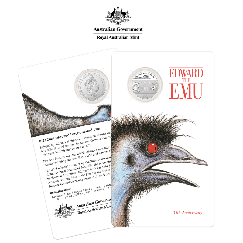 Edward the Emu 20c Anniversary Royal Australia Mint Coin
